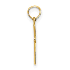14K Polished Beveled Cross w/ Round tips Charm
