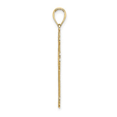 14K Textured and Beaded Edge Cross Charm