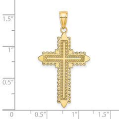 14K w/ Lace Border Cross Charm
