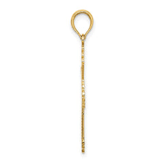 14K Cross w/ Heart Center Charm