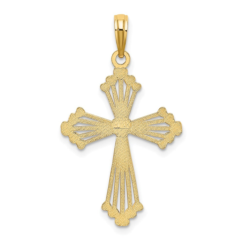 14K Cross w/ Heart Center Charm