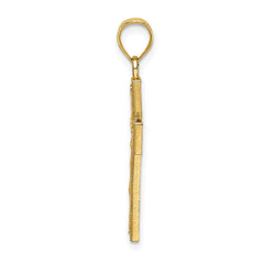 14K Block Cross Charm - 2