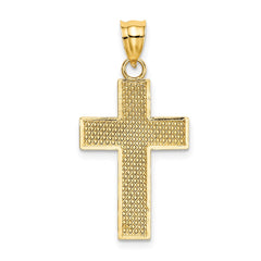 14K Block Cross Charm - 2