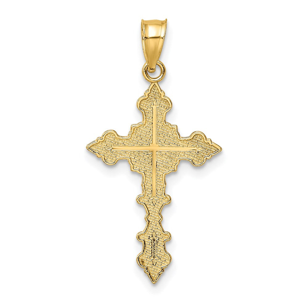 14K Crucifix W/ Fancy Edges Charm