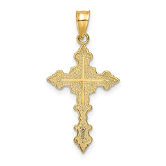 14K Crucifix W/ Fancy Edges Charm