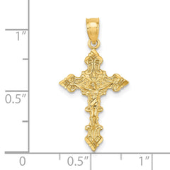 14K Crucifix W/ Fancy Edges Charm