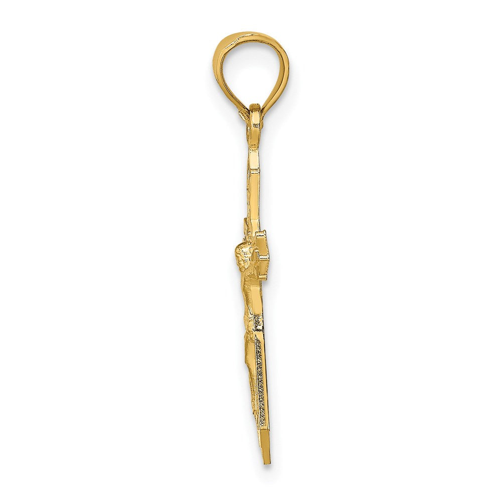 14K W/ Arrow Pointed Ends Crucifix Charm