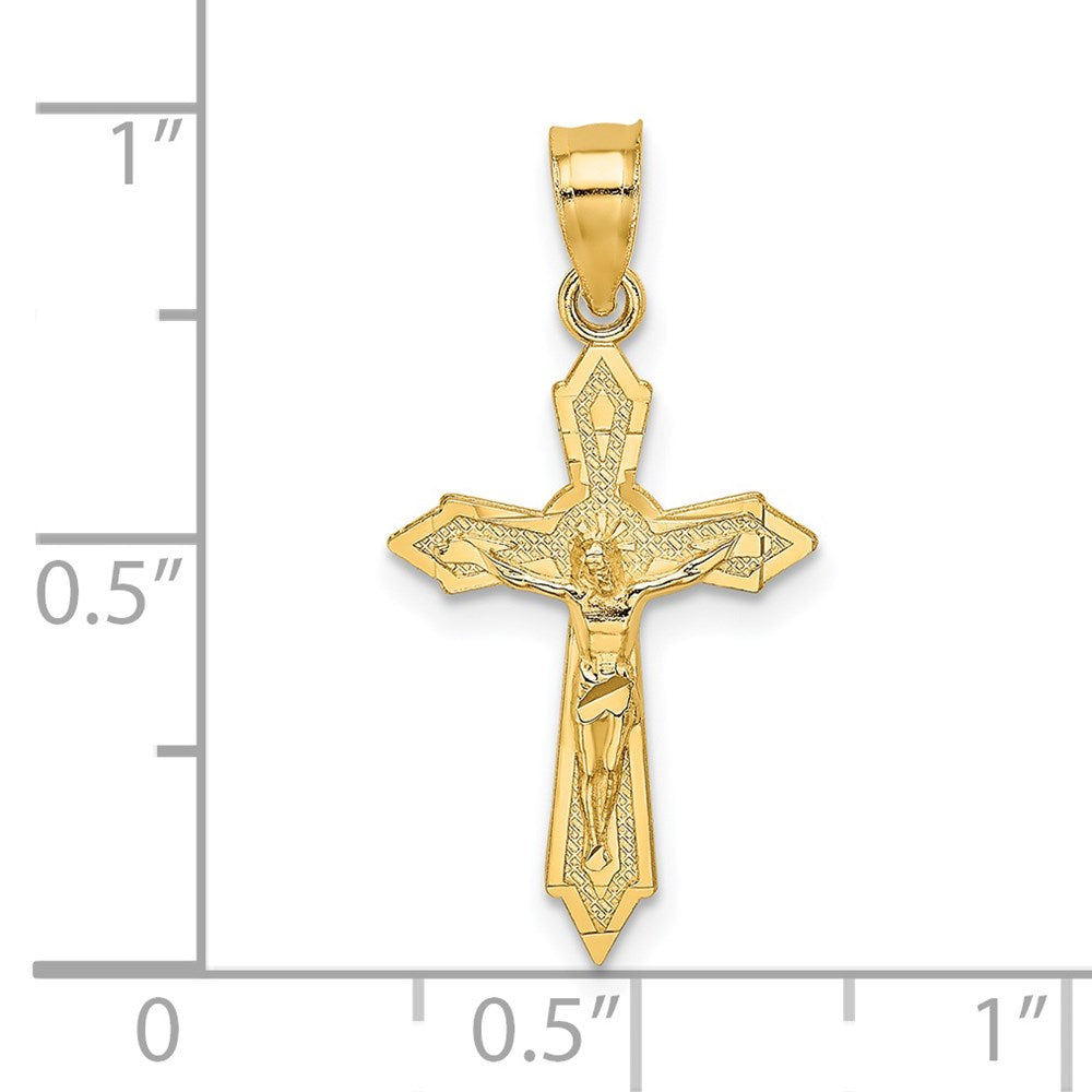 14K W/ Arrow Pointed Ends Crucifix Charm