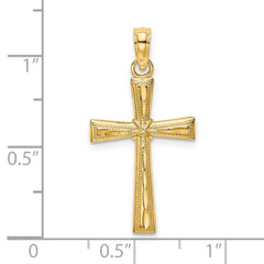 14K D/C and Textured Cross Charm