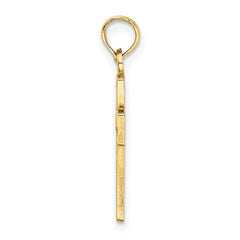 14K Flower In Cross Charm