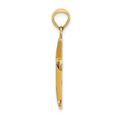 14K Pink Enameled Tapered Cross Charm