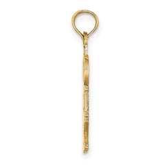 14K Polished OBX (Outer Banks) Vertical Charm