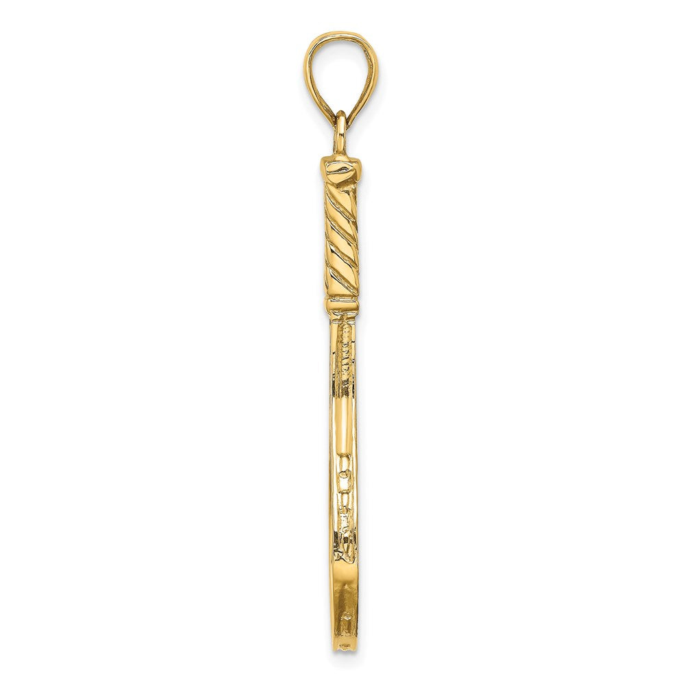 14K 3-D Polished Tennis Racquet Charm