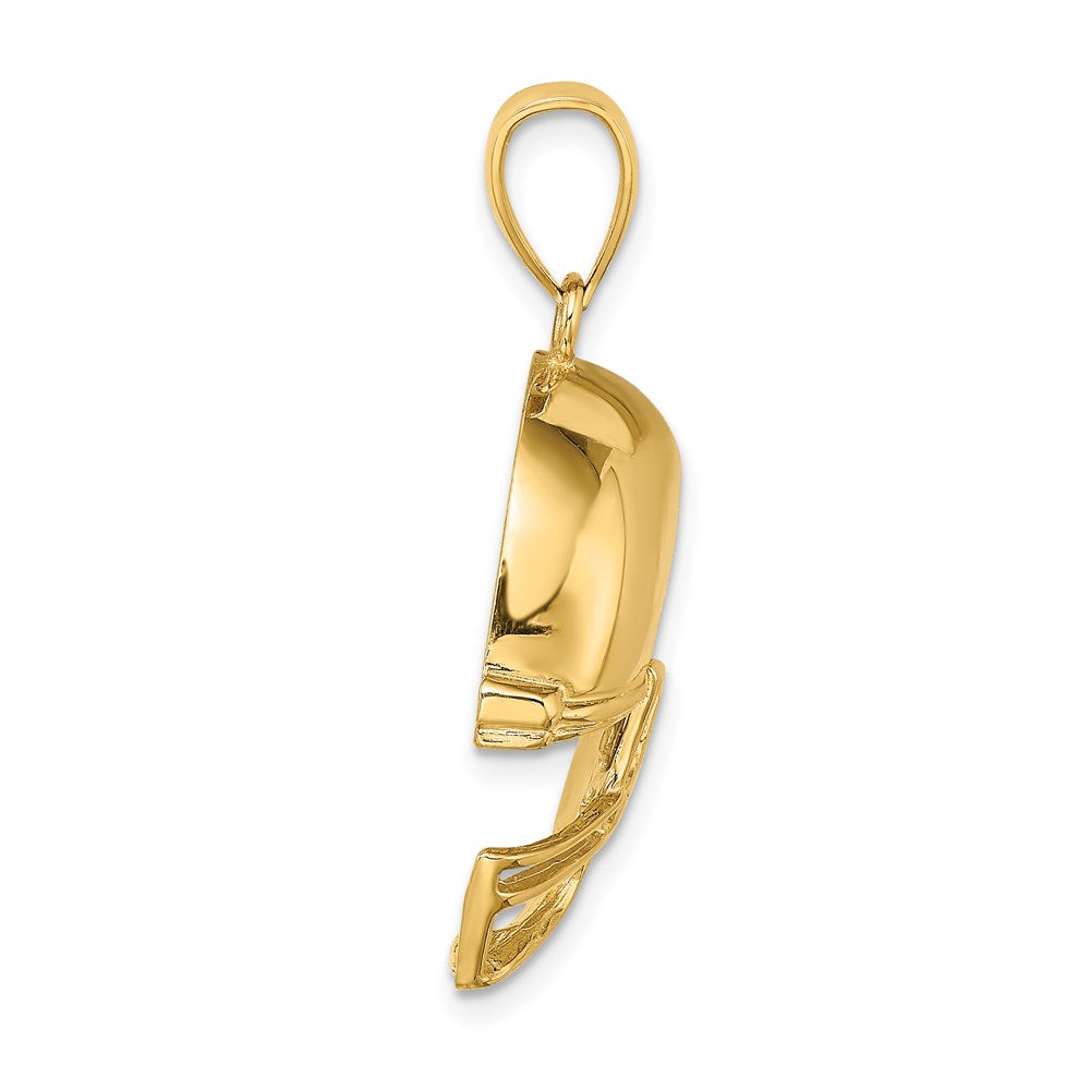 14K 2-D Polished Football Helmet Charm