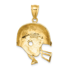 14K 2-D Polished Football Helmet Charm