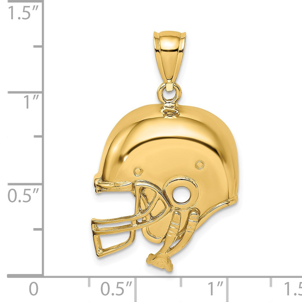 14K 2-D Polished Football Helmet Charm