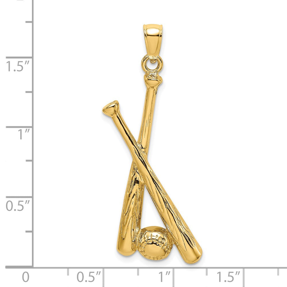 14K 2-D Baseball Bats and Ball Charm