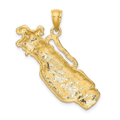 14K 2-D Golf Bag and Clubs Charm - 2