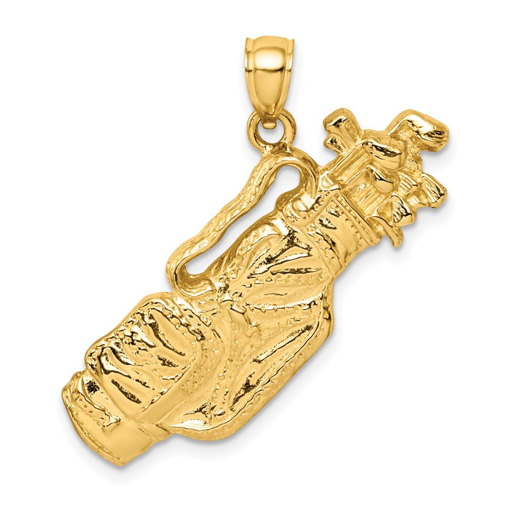 14K 2-D Golf Bag and Clubs Charm - 2