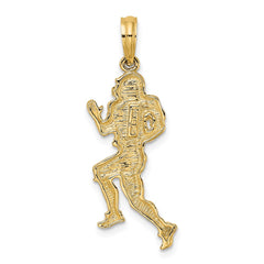 14K Polished Running Football Player Charm