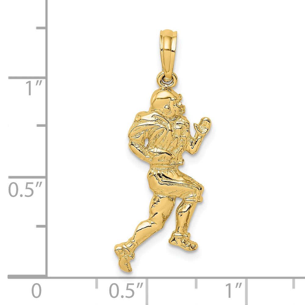 14K Polished Running Football Player Charm