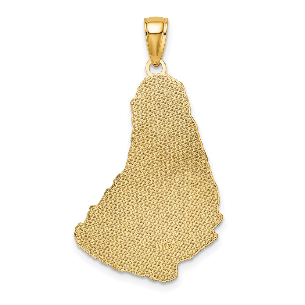 14K Textured BARBADOS Map Charm