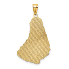 14K Textured BARBADOS Map Charm