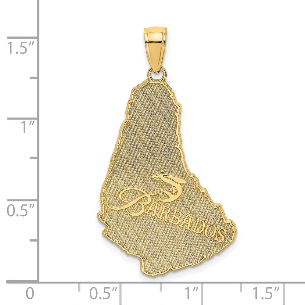 14K Textured BARBADOS Map Charm