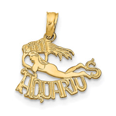 14K AQUARIUS Zodiac Charm