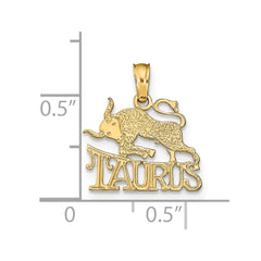 14K TAURUS Zodiac Charm