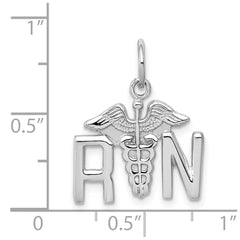 14k White Gold RN Charm