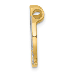 14k w/ Rhodium Horseshoe Chain Slide Charm - 2