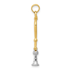 14k Two-Tone 3-D Stethoscope Pendant