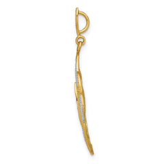 14K w/Rhodium D/C Filigree Oval Charm