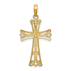 14K w/Rhodium D/C Cross Charm
