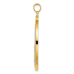 14k w/Rhodium Stars in Round Frame Charm