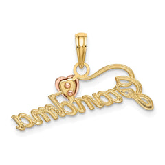 14k Two-Tone GRANDMA w/ Heart Charm