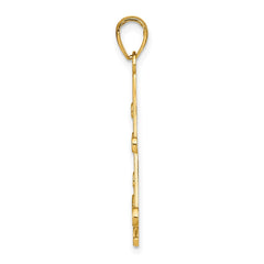 14K w/Rhodium Textured Chandellier Charm