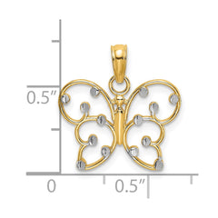 14k w/ Rhodium Butterfly Charm