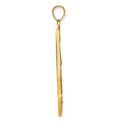 14K w/Rhodium Heart Beaded Filigree D/C Teardrop Charm