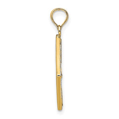 14K w/Rhodium Flower and Cross Square Charm