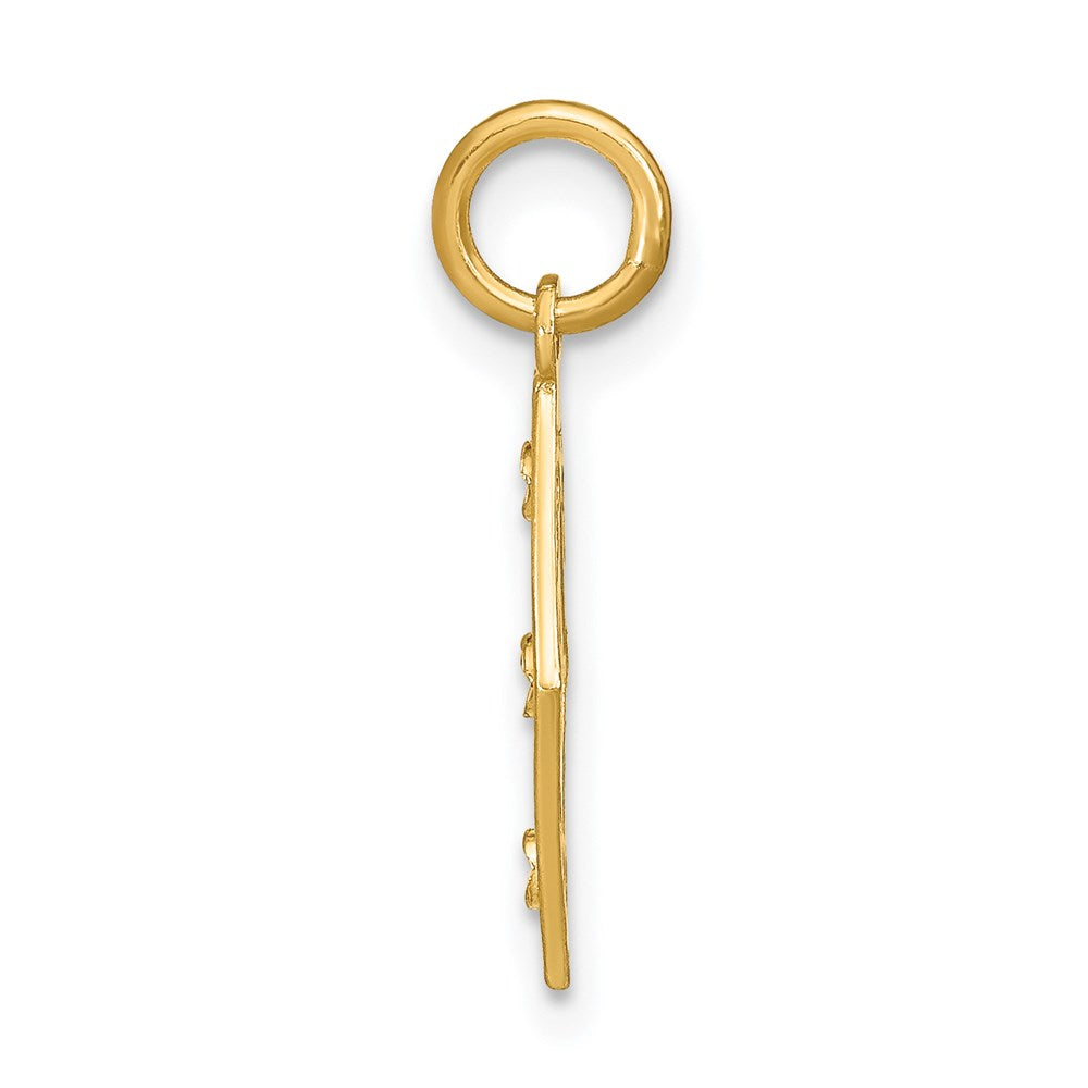 14K w/Rhodium D/C  Diamond Shaped Charm