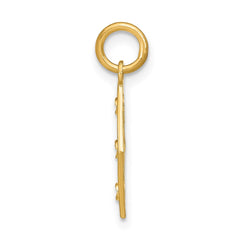 14K w/Rhodium D/C  Diamond Shaped Charm