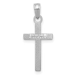 14k White Gold Polished Cross Pendant - 10