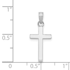 14k White Gold Polished Cross Pendant - 10