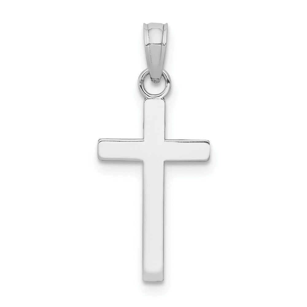 14k White Gold Polished Cross Pendant - 10
