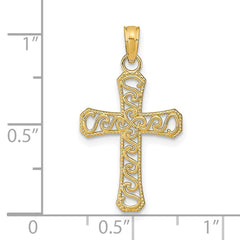 14k Fancy Cross Pendant - 2