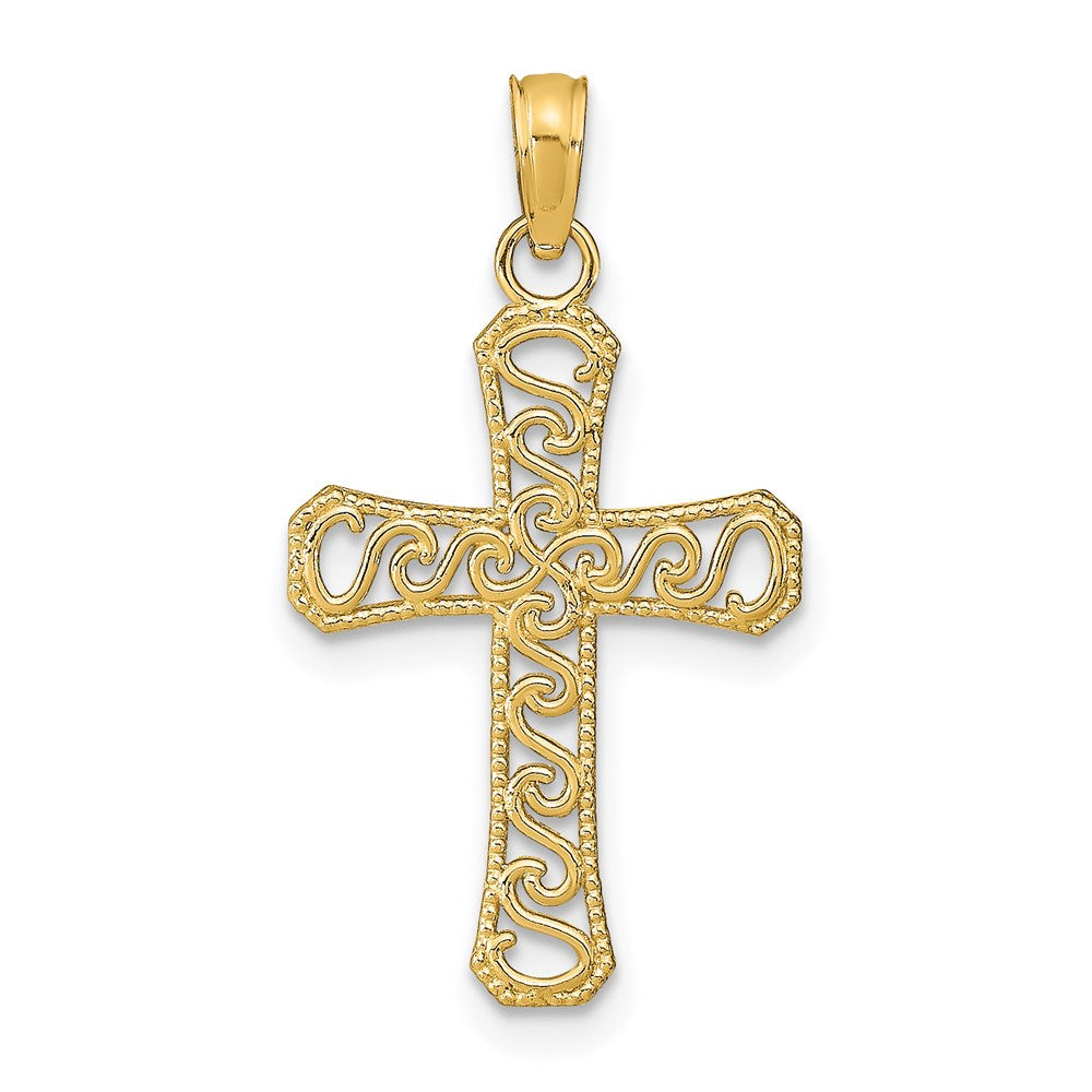 14k Fancy Cross Pendant - 2