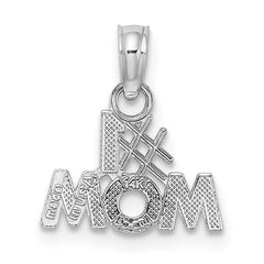 14K White Gold #1 MOM Charm