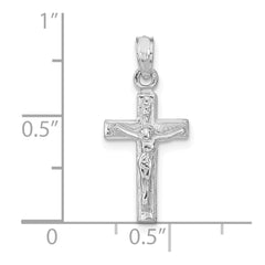 14k White Gold Crucifix Pendant - 10